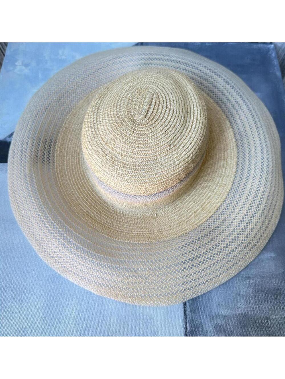 Satya Twena Wide Brim Straw Sun Hat 23" Circumference - Picture 5 of 6